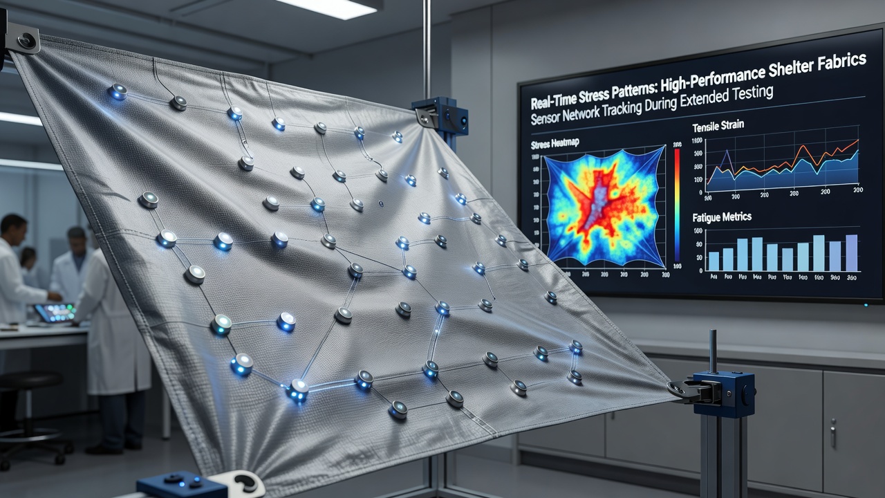 Real-time stress heat map displayed on expedition tablet from fabric sensor data
